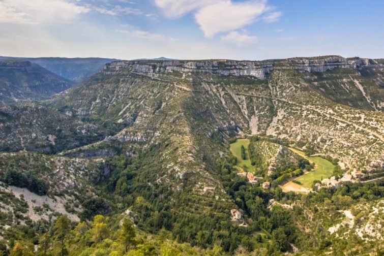 Grand Site of the Circus of Navacelles in Gorges La Vis in Cevennes, Southern France