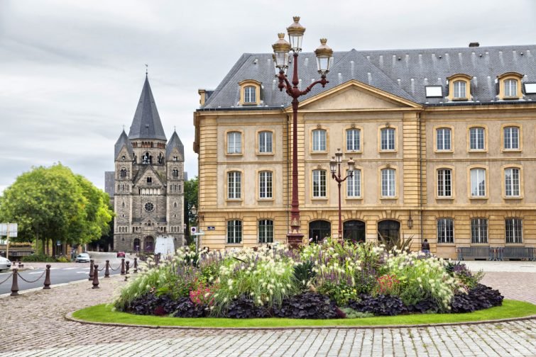 Place de la Comedie in front of Opera building in Metz, France