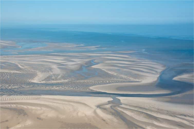 Vue aérienne de la baie de Somme