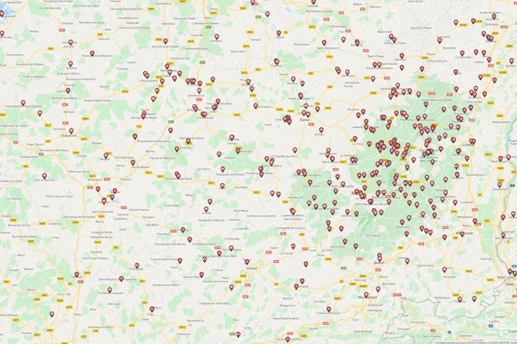 Carte Caramaps des Vosges