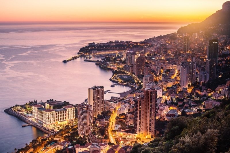 cote d azur principaute de monaco de nuit